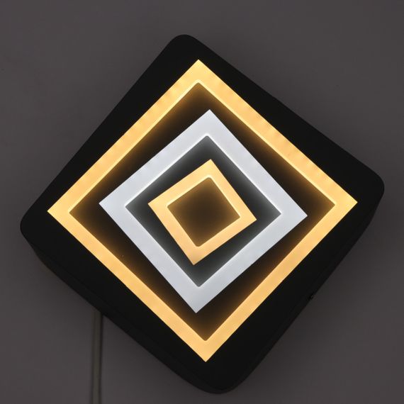 Сучасний квадратний світильник стельовий LED для кімнати кухні ванної 25474 Сірий 5х24х24 см. | Зображення 2