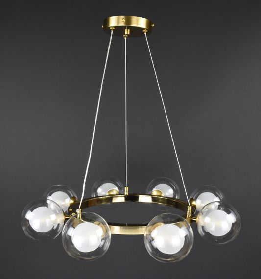 Люстра підвісна на 8 лампочок 27913 Латунь 25-130х54х54 см. | Зображення 5