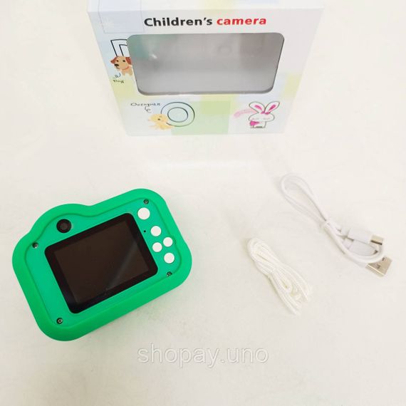 Детский фотоаппарат M03 Panda Green, 2.0" IPS, фото 3264×2448, видео 1080p, игры, рамки, 400mAh | Зображення 5