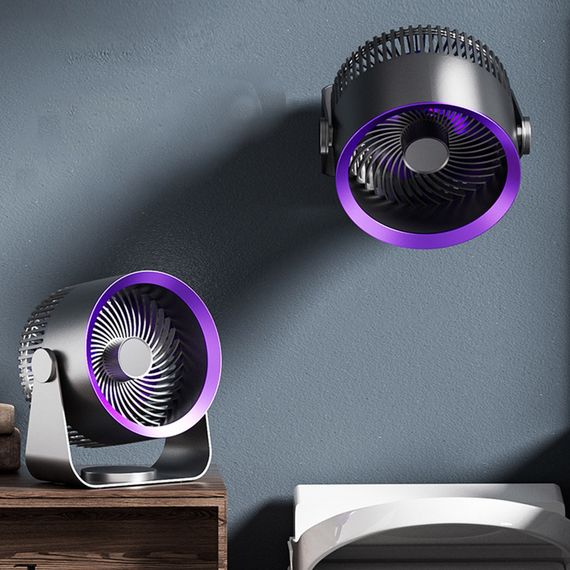Портативний вентилятор S35 Built-in aromatherapy/mosquito repellent box 2400mAh Black / Purple | Зображення 2