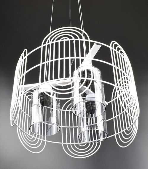 Люстра підвісна LOFT на 3 лампочки 26692 Білий 35-120х40х40 см. | Зображення 2