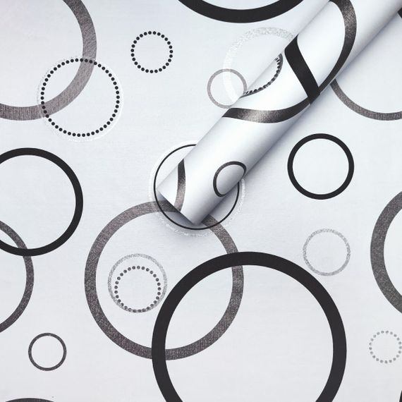 Самоклеюча плівка 0,45х10м х 0,07мм Срібні круги SW-00001201