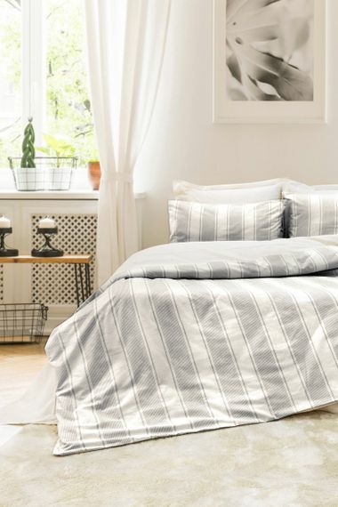 Постельное белье Saheser Stonewashed Ranforce 200 х 220 см Nenas Antrasit