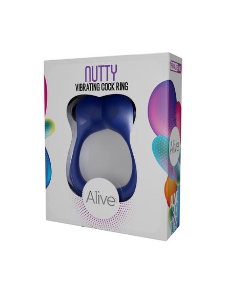 Эрекционное виброкольцо Alive Nutty синее sexstyle | Зображення 3