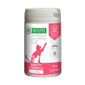 Витамины Nature's Protection Beauty Formula для улучшения состояния кожи и шерсти у котов 120 табл