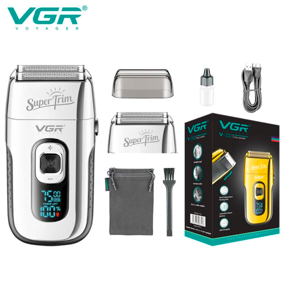 Электробритва VGR V-332 SILVER шейвер, двойное лезвие, триммер, LED дисплей | Зображення 2