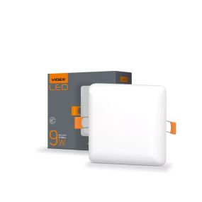 Світильник вбудований LED Videx 9W 4100K безрамковий квадратний VL-DLFS-094