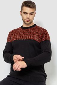 Светр чоловічий, колір чорно-теракотовий, 161R898