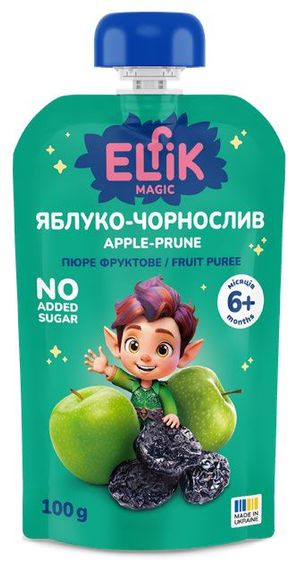 Детское пюре яблоко-чернослив Elfik Magic 100 г х 18 шт