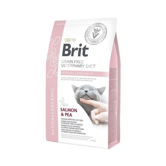 Корм сухий Brit Grain Free VetDiet Cat Hypoallergenic для котів з харчовою алергією та непереносимістю з лососем та горохом