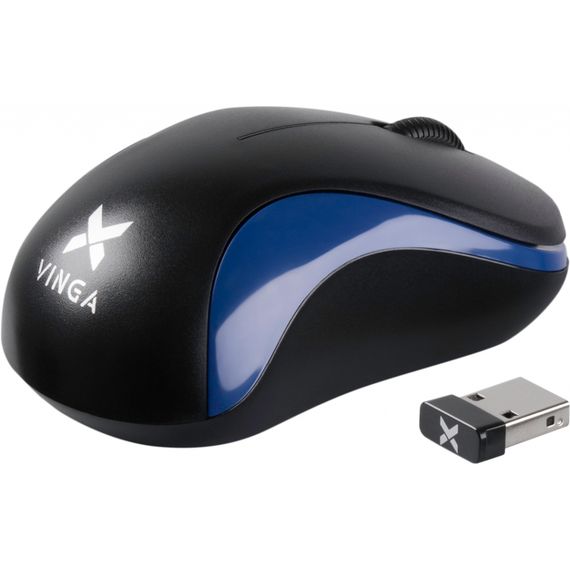 Мишка Vinga MSW-882 black - blue | Зображення 1