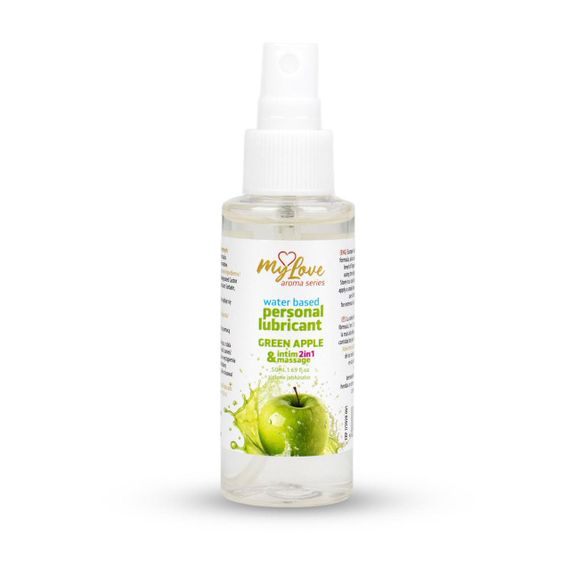 2в1 лубрикант та масажний гель - MyLove Aroma Series Intim&Massage Green Apple, 50 мл Sex Aura