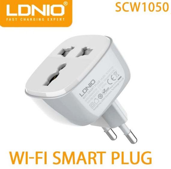 Розумна Wi-Fi розетка LDNIO SCW1050 смарт-розумний будинок 2500 Вт Біла | Зображення 1