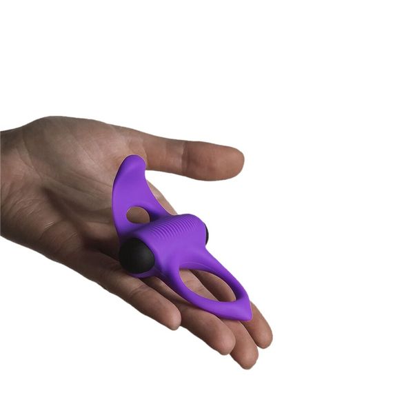 Ерекційне віброкільце Adrien Lastic Lingus MAX Violet з язичком для стимуляції клітора | Зображення 3