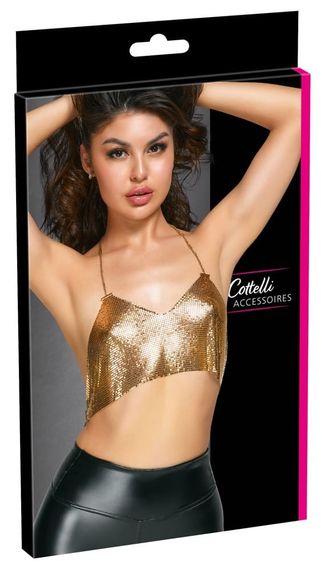 Топ Cottelli Collection Metal Top 2450453 Золотистый S/M/L | Зображення 6