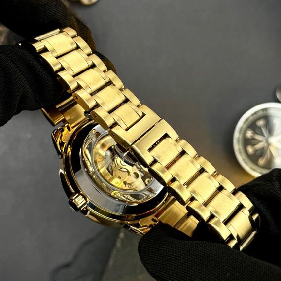 Класичний чоловічий годинник Awarder 022-3D Не Забуду Дім Gold-Black Steel | Зображення 6