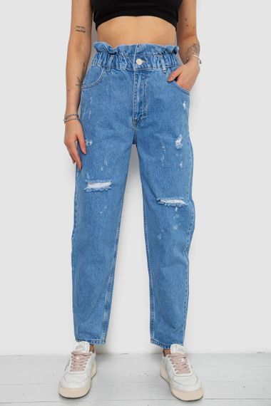 Джинси жіночі Mom-fit, колір блакитний, 244R1573