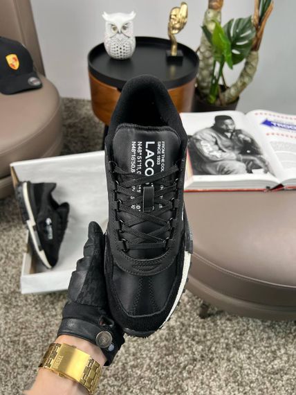 Чоловічі кросівки Lacoste Elite Active PRM Black White (топ якість) A4392 | Зображення 5