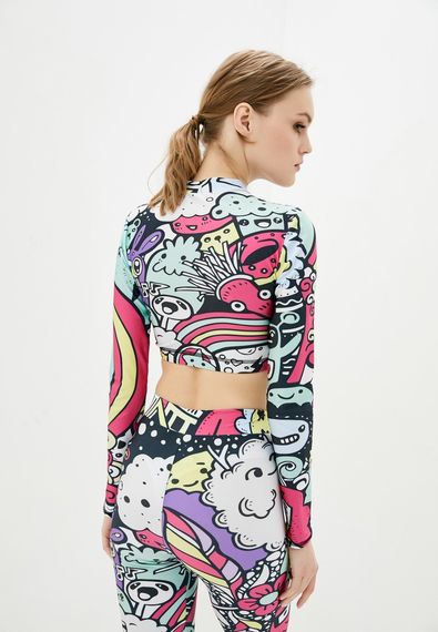 Спортивний топ 4Profi з довгим рукавом з принтом "Монстрики" розмір M біфлекс 16619 | Зображення 3