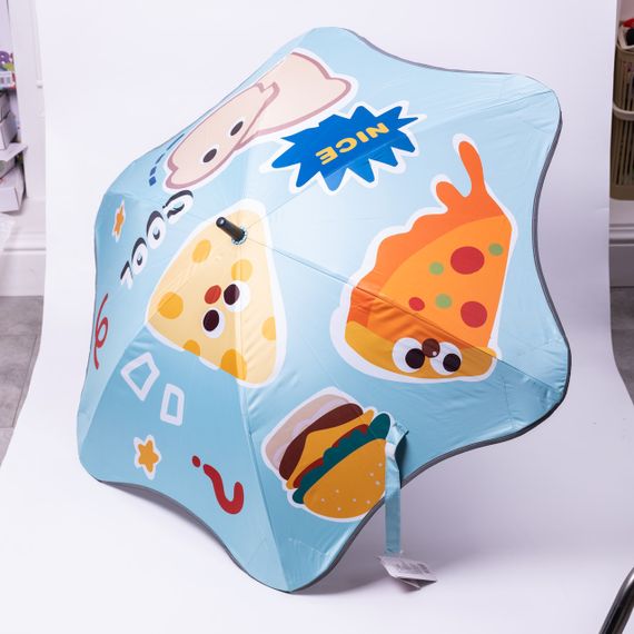 Парасолька дитяча механічна елегантна з принтом міцна надійна з поліестеру діаметр 90 см Блакитний HP-23-13BL