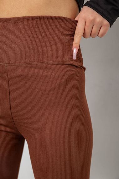 Лосини в рубчик, колір коричневий, 221R607 | Зображення 4