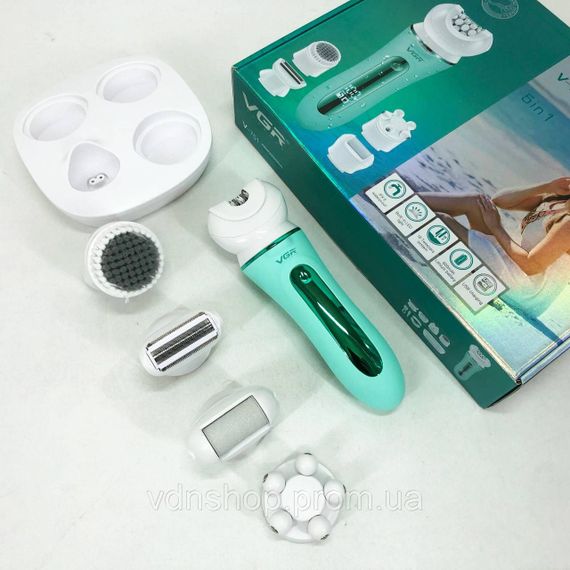 Епілятор з живленням від батарейок VGR 5 в 1 V-751, Терка для п'ят від мозолів і натоптишів BC-84 | Зображення 1