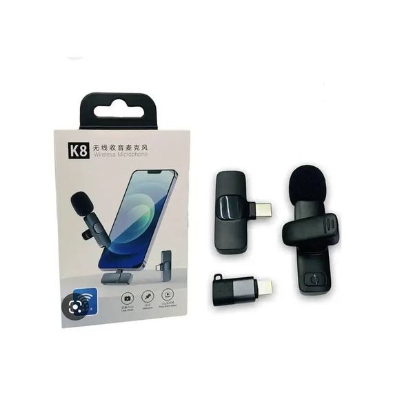 Бездротовий мікрофон петличний К8 для iPhone (айфон) та Android (Lightning та Type-C) Петлічка для блогерів | Зображення 3