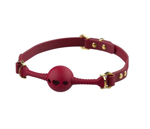 Кляп шарик с отверстиями в виде сердца UPKO Desire for Mouth Bondage Collection, красный Sex Aura | Зображення 2