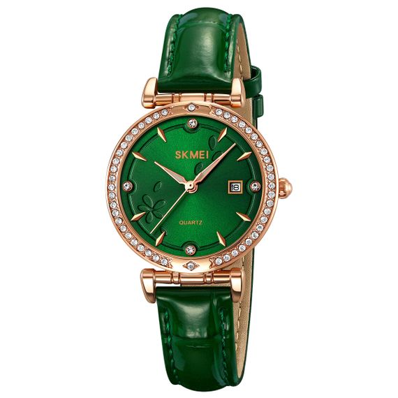 Класичний жіночий годинник Skmei 2169RGGN Rose Gold-Green