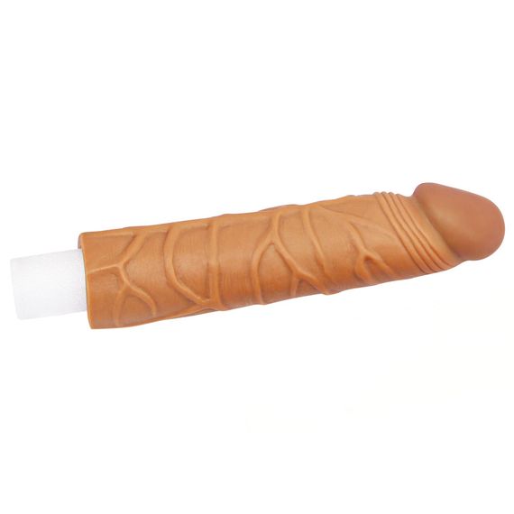 Насадка на член - Pleasure X-Tender Penis Sleeve Add 1" Brown sexstyle | Зображення 1