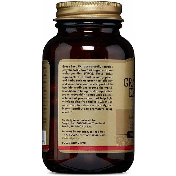 Экстракт виноградных косточек Solgar Grape Seed Extract 100 mg 60 Veg Caps | Зображення 3