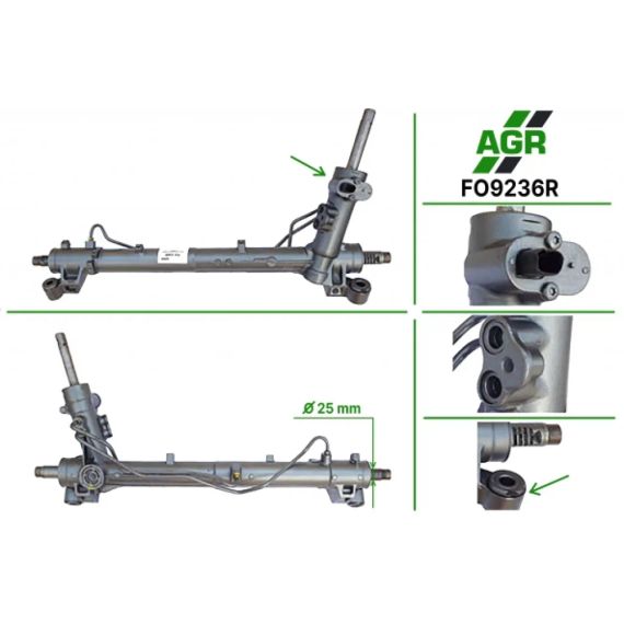Рулевая рейка с ГУР восстановленная FORD C-MAX 07-, FOCUS C-MAX 03-07, FOCUS II (DA_) 04-, FORD KUGA 08
