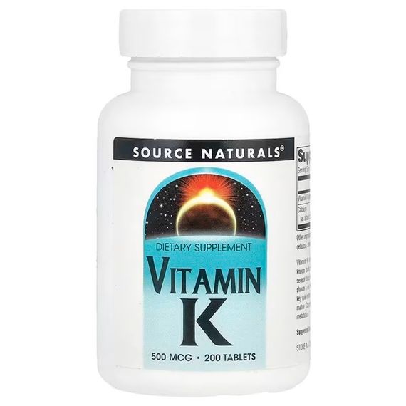 Витамин K Source Naturals Vitamine K 500 mcg 200 Tabs
