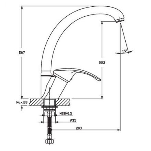 Змішувач для кухні Haiba FABIO 777 (HB0107) | Зображення 1