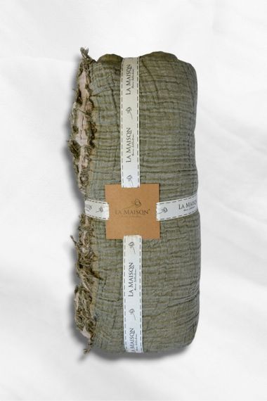 Муслиновое покрывало La Maison 230×240 Selin Yesil - Bej | Зображення 1