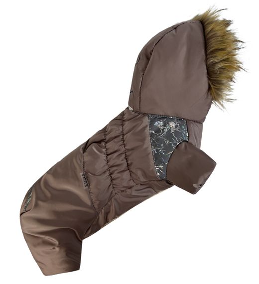 Зимовий комбінезон для дівчаток хутро шоколад AD-35