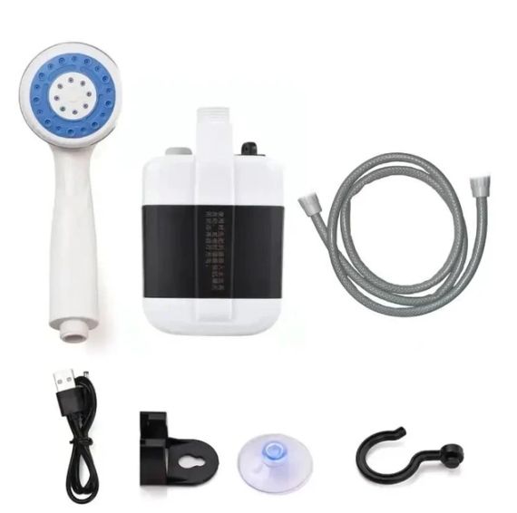 Душ портативный, кемпинговый с помпой на аккумуляторе USB Travel shower  2200 мАг | Зображення 1