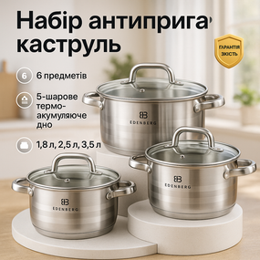 Набір каструль для плит, Набір каструль для електричних плит Хороший LJ-35