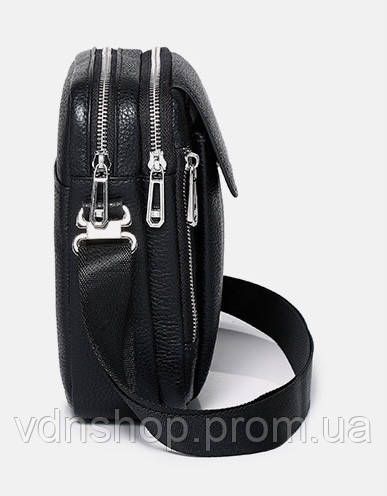 Мужская кожаная сумка-барсетка 19х24х7.5, сумочка планшет через плечо черная Bexhill BX-09164 | Зображення 8