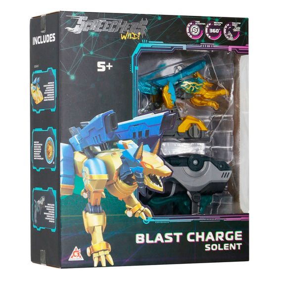 Дитячий ігровий набір S5 L1 СОЛЕНТ Screechers Wild! EU686114 запускач-бластер, машинка-трансформер | Зображення 2