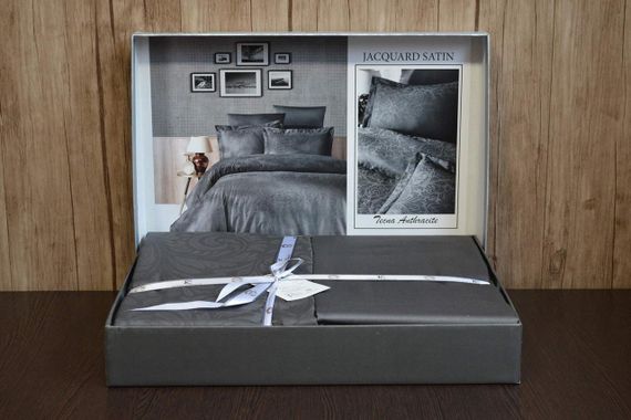 Постільна білизна First Choice Jacquard Satin DARK 200 х 220 см Tecna Anthracite | Зображення 4
