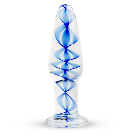 Скляна анальна пробка з внутрішньою спіраллю Gildo Glass Buttplug No. 23 Sex Aura