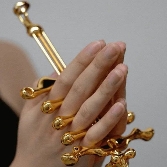 Металлический ошейник UPKO Migratory Bird с фиксатором для пальчиков рук, золотистый Sex Aura | Зображення 5