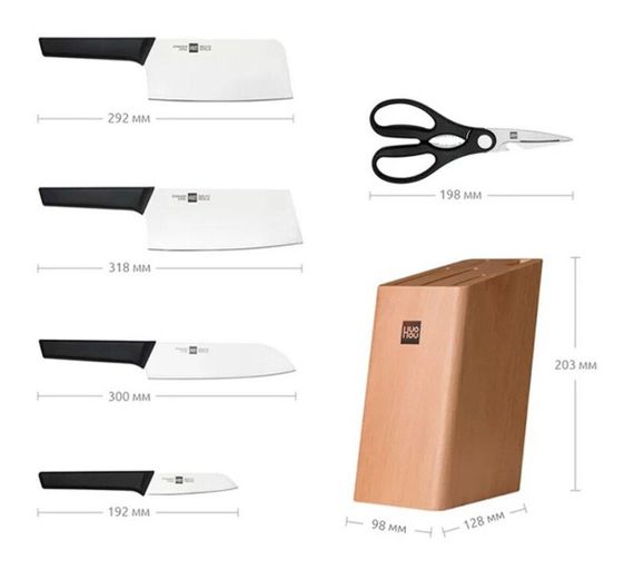 Набір ножів з 6 предметів Xiaomi HuoHou Hot Youth Set Of 6 Stainless Steel | Зображення 5