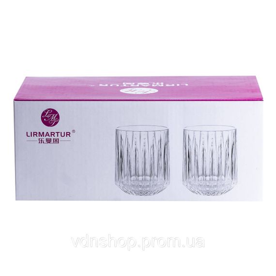 Набір склянок скляних 6 штук по 315 мл прозорий із золотим обідком HP553 | Зображення 2