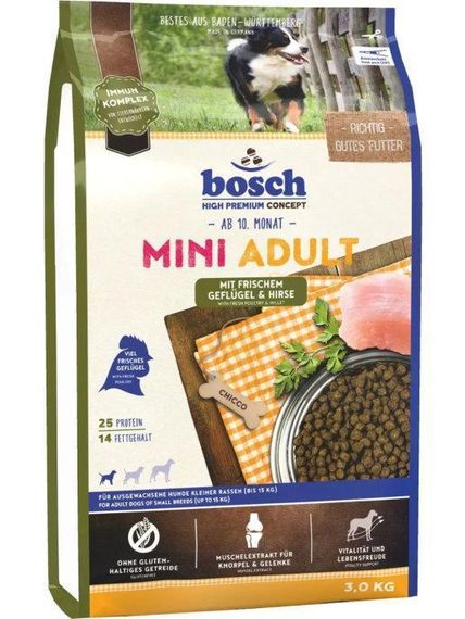 Bosch HPC Mini Adult Сухой корм корм для взрослых собак маленьких пород с птицей 3 кг