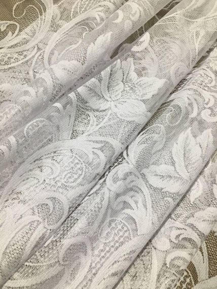 Короткий тюль фіранка гіпюр жаккард 150 см, для дачі, кухні, коридору, на балкон.