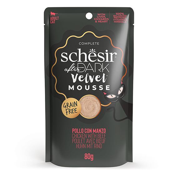 Schesir Cat After Dark Chicken With Beef вологий корм з куркою та яловичиною для котів 80 гр