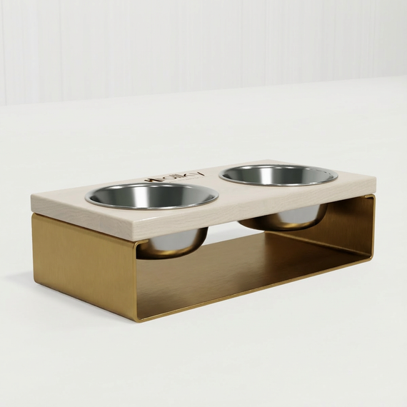 Миски на подставке из цельного металлического листа для собак и котов Hollky SteelWood S (2 × 0,45 л) SWS-36188-GLWH | Зображення 7