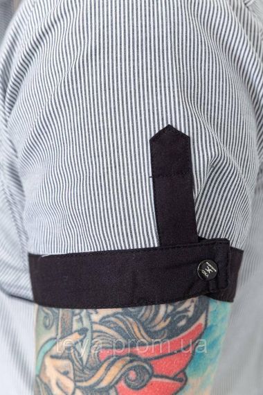 Комфортная мужская рубашка в полоску сезон весна-лето цвет серый размер M FG_00796 | Зображення 4